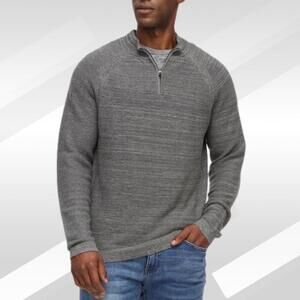 2/$30 Flag & Anthem Gray Raglan Sleeve Quarter Zip Sweater Pullover Size M